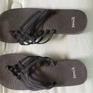 Sanuk Dark Sandals with Strappy Design